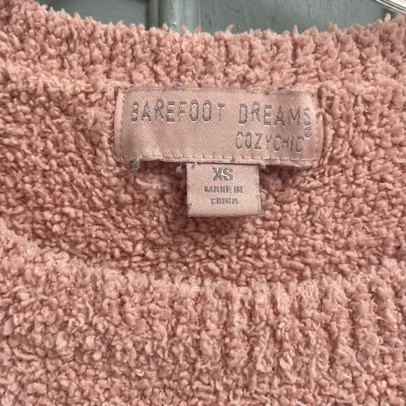 Barefoot Dreams Cozy Chic Pink Pullover Front Pocket Soft Cozy Sz XS Lounge - Picture 2 of 5